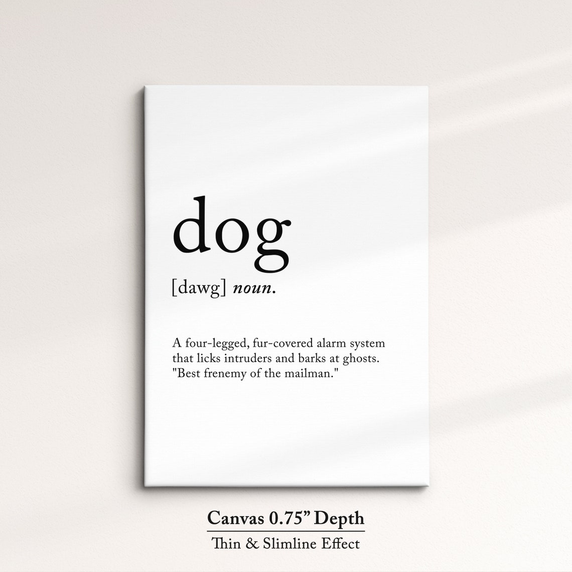 Dog Funny Dictionary Definition Noun Minimalist Black White Art Poster - Image 3