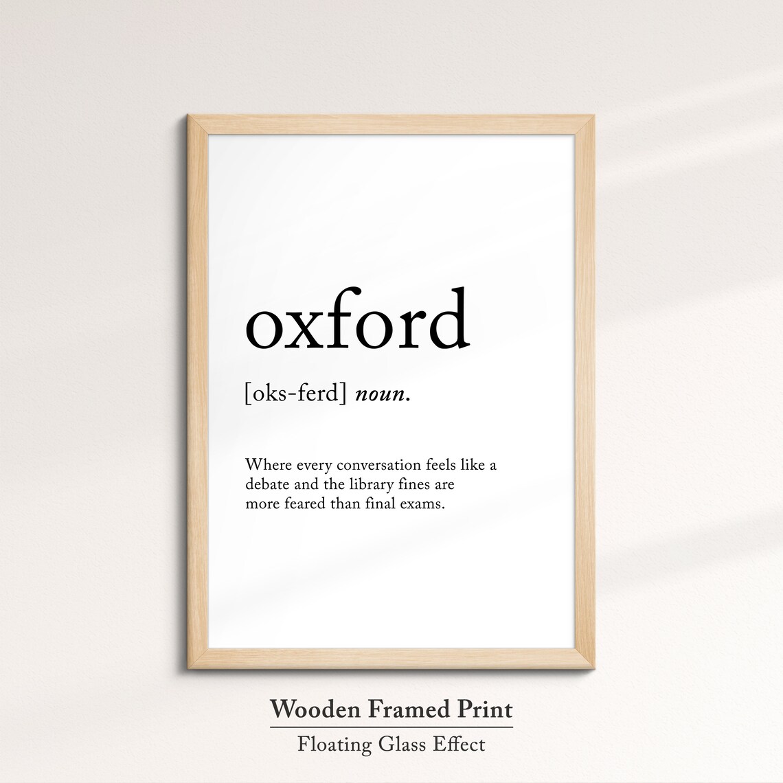 Oxford England Uk Definition Dictionary Funny Quote Minimalist Framed Print Framed Wall Art Poster Home Decor Interior Gifts - Image 6