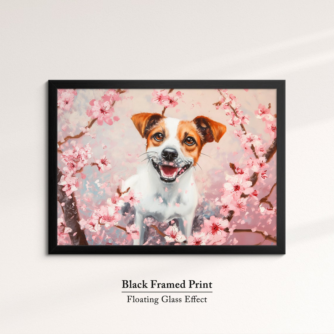 Cheerful Jack Russell Terrier Portrait In Blooming Cherry Tree Poster - Image 8