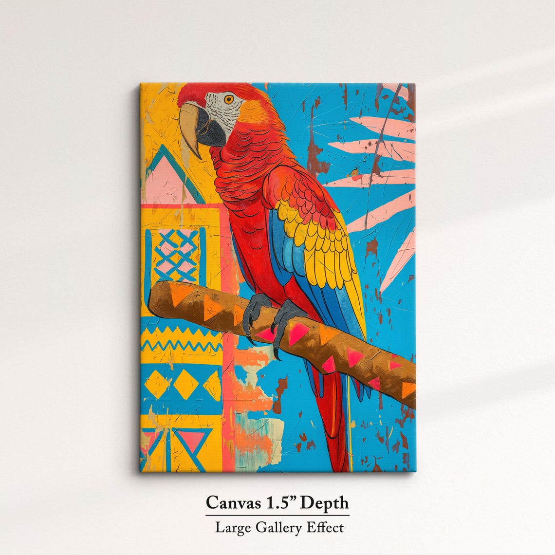Scarlet Macaw Parrot Pop Art Tribal Blue Yellow Tropical Bird Poster - Image 3