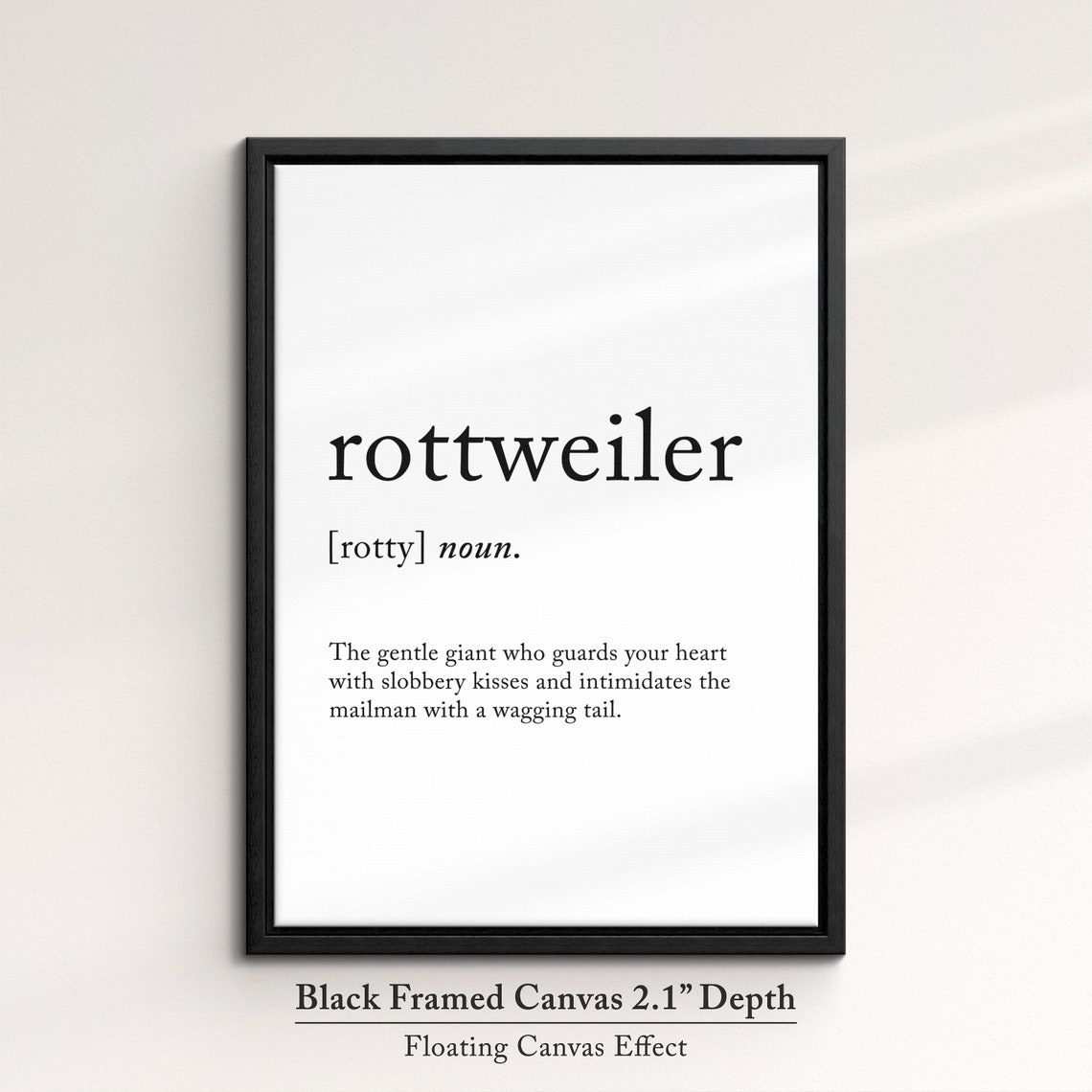 Rottweiler Funny Dictionary Definition Quote Minimalist Wall Art - Image 2