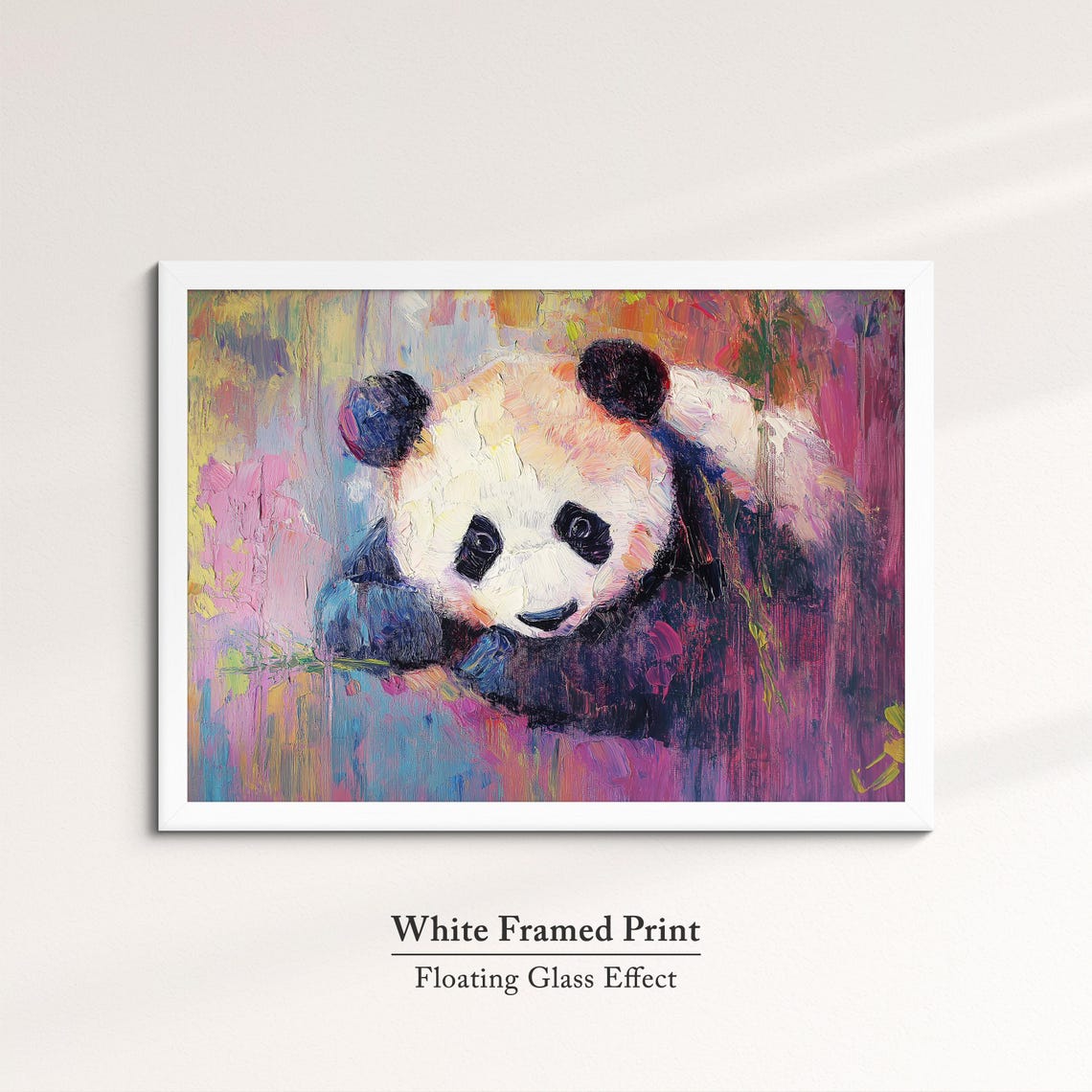 Panda Abstract Oil Painting Vibrant Neon Wildlife Portrait Wall Art - Image 7