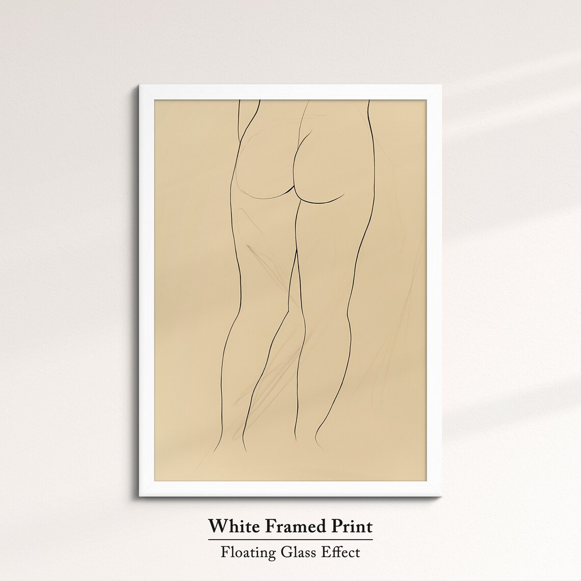 Minimalist Woman Body Line Art Drawing Beige Feminine Wall Art Print - Image 7
