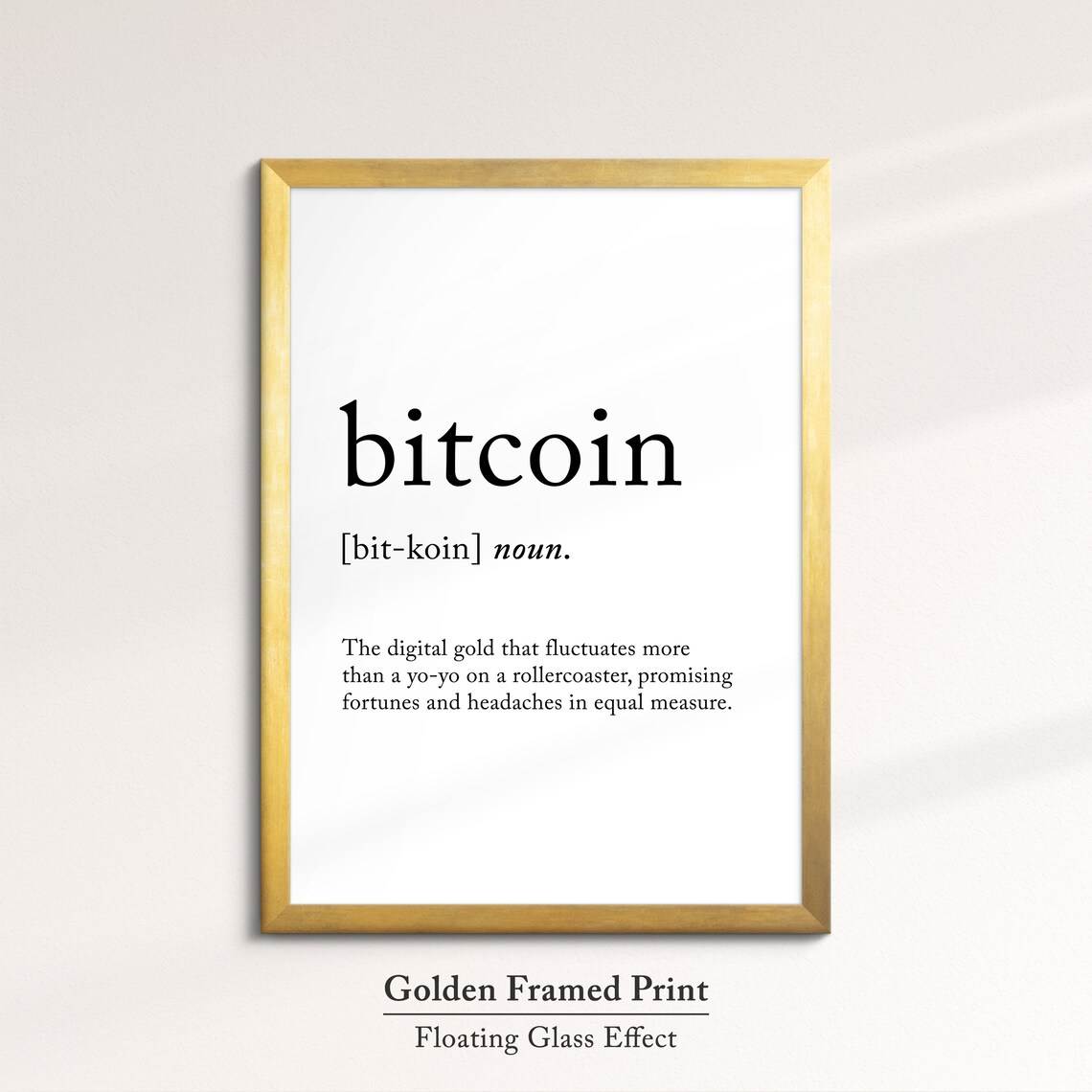 Bitcoin Funny Definition Dictionary Quote Minimalist Framed Print Framed Wall Art Poster Home Decor Interior Finance Crypto Gifts - Image 5