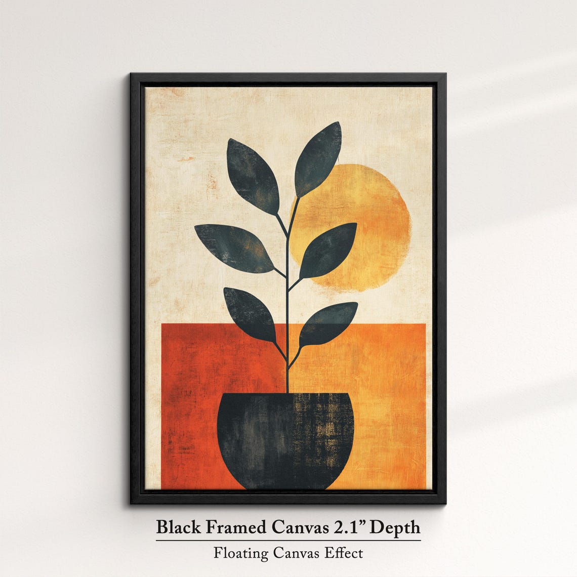 Boho Potted Plant Abstract Terracotta Sun Minimalist Wall Poster - Image 2