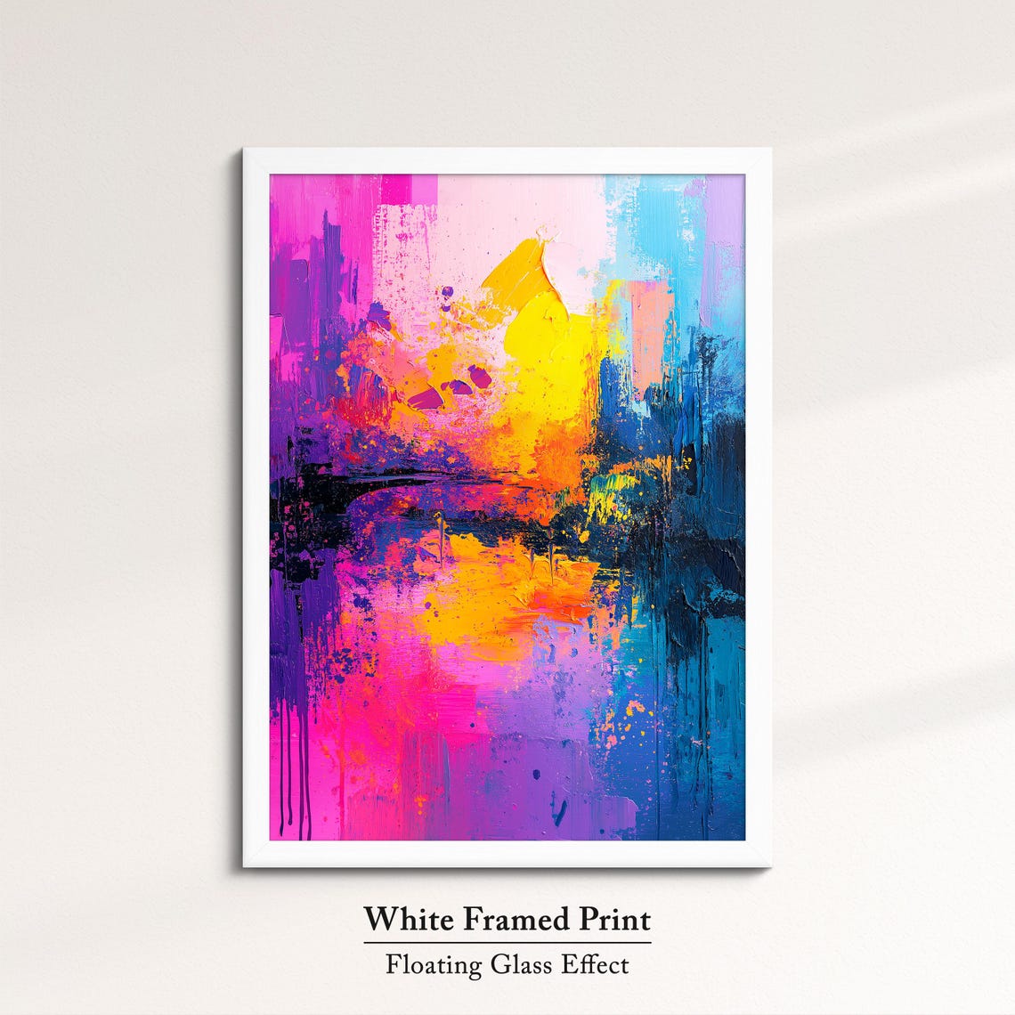 Pink Purple Blue Abstract Impasto Painting Colorful Sunset Wall Art - Image 7