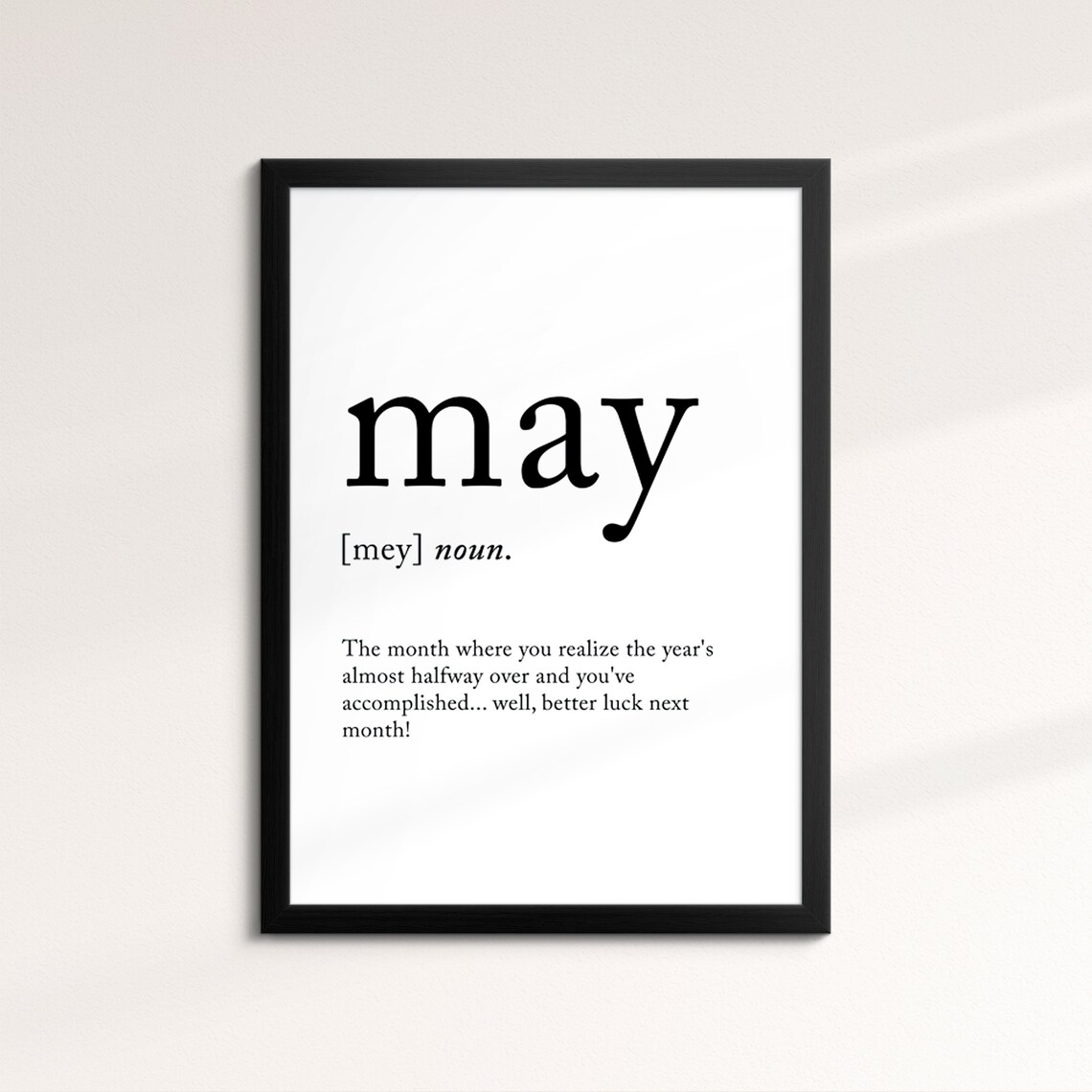 May Minimalist Definition Quote Word Art Framed Print Framed Female Wall Art Lady Poster Feminine Home Decor Gifts For Her