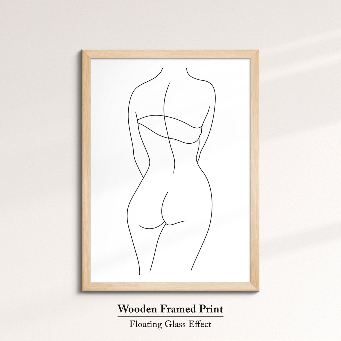Minimalist Woman Body Single Line Art Back Silhouette Wall Poster - Image 6
