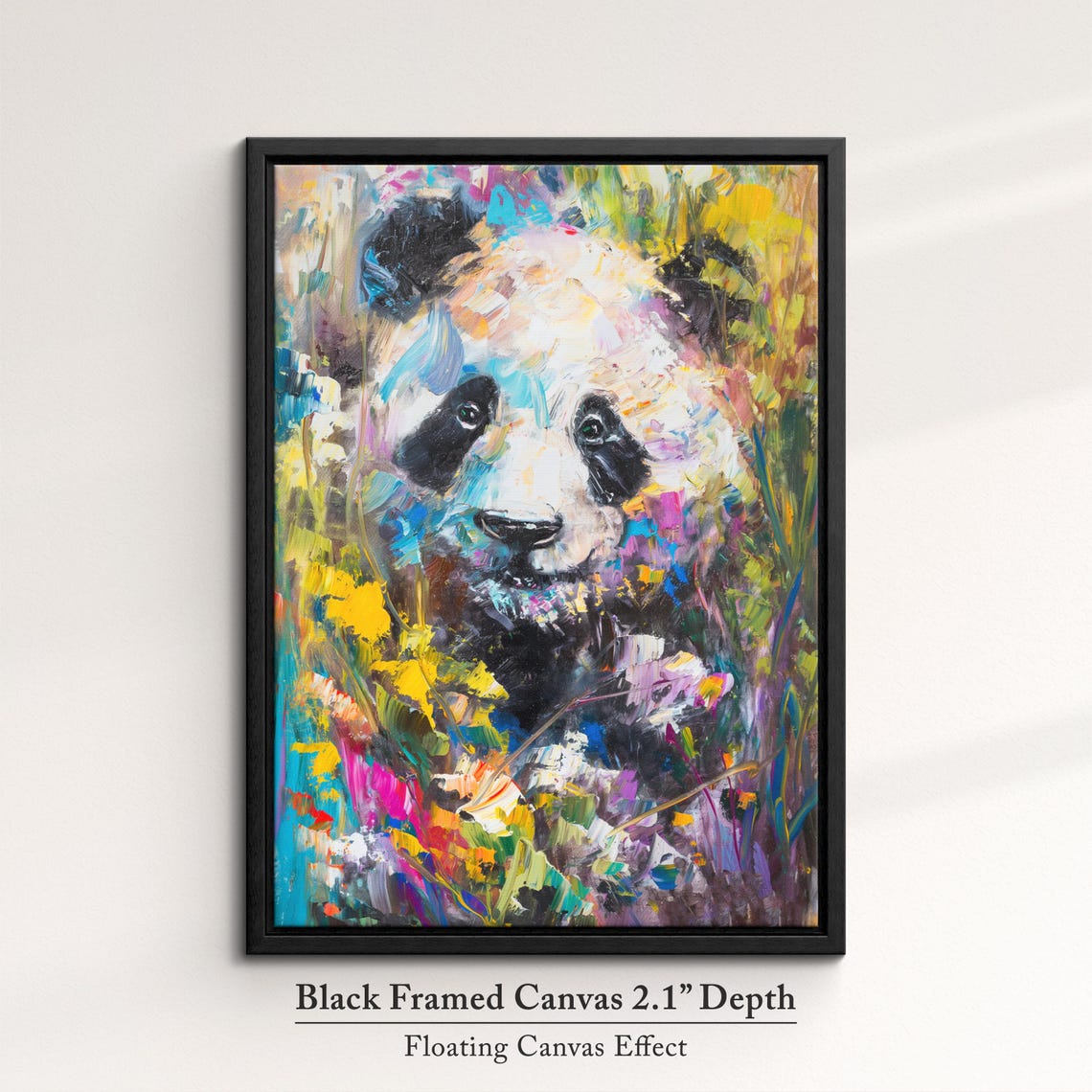 Giant Panda Face Colorful Abstract Bold Brushstroke Wildlife Wall Art - Image 2