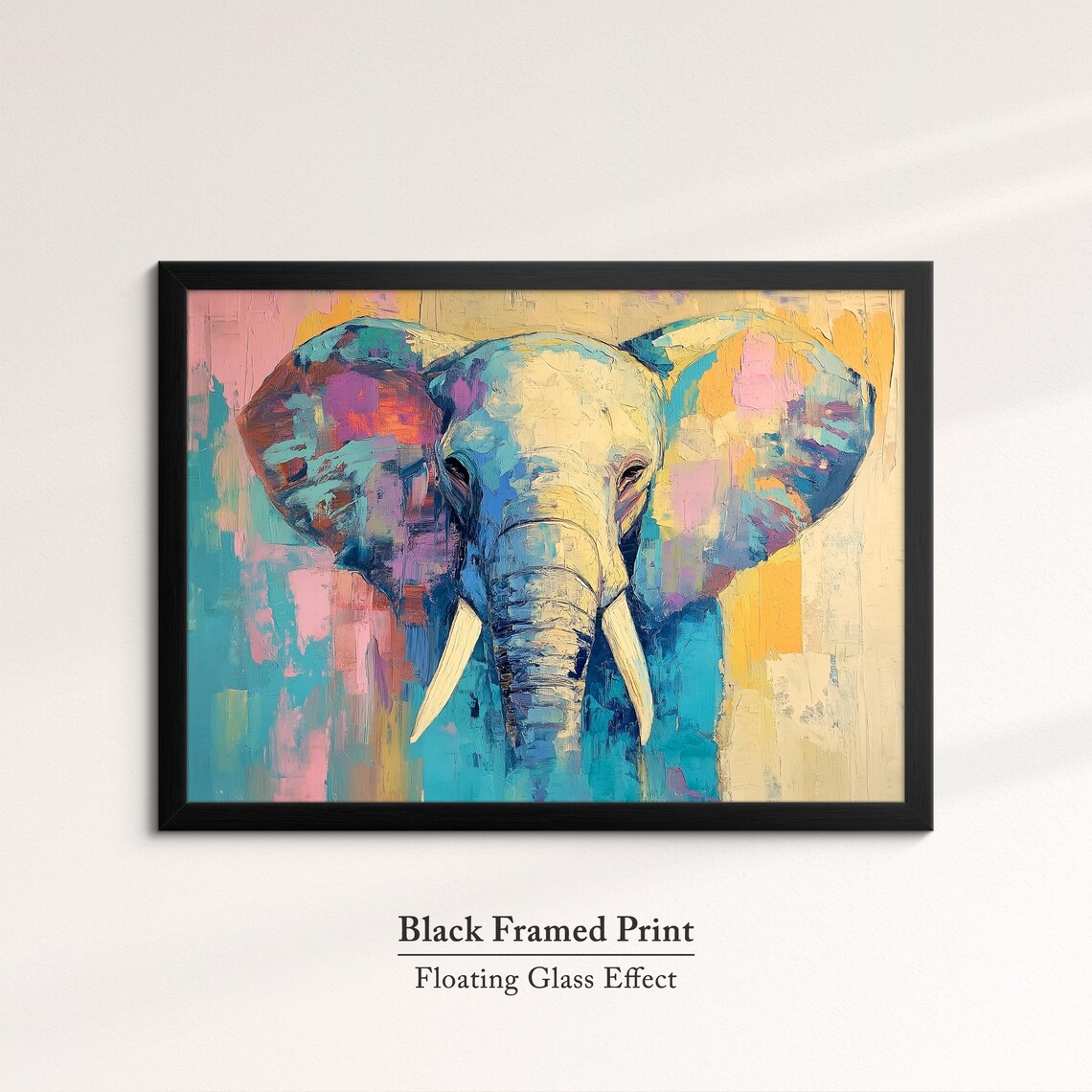 Elephant Front View Colorful Abstract Oil Painting Safari Wall Art Poster - Image 8