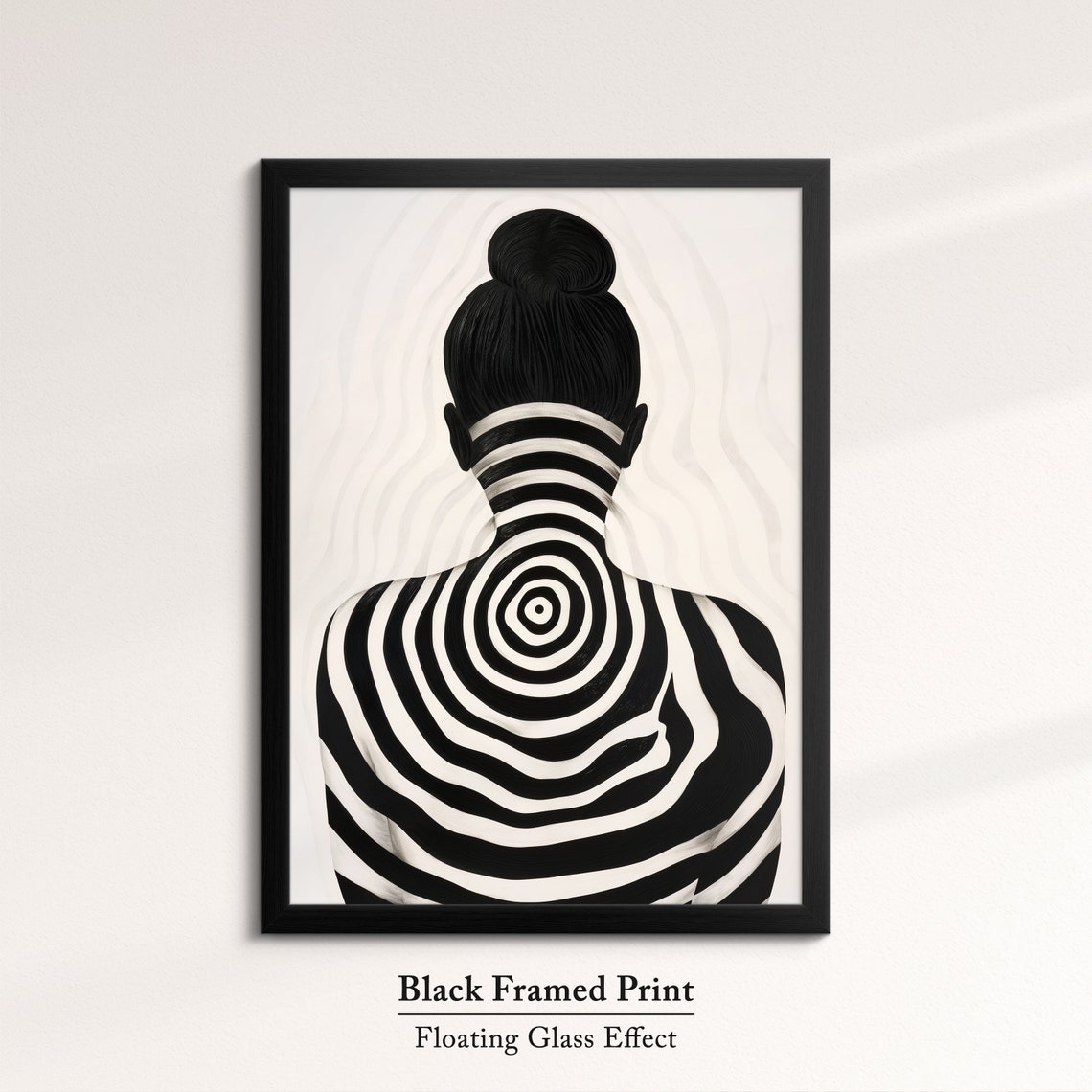 Black And White Spiral Back Body Art Optical Illusion Wall Poster - Image 8