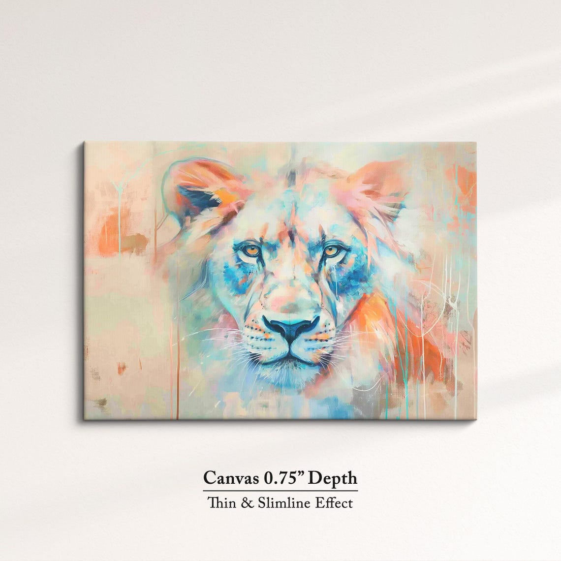 Lioness Pastel Watercolor Face Close Up Abstract Wildlife Art Poster - Image 4