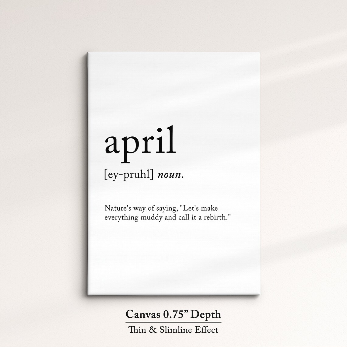 April Minimalist Definition Quote Word Art Framed Print Framed Female Wall Art Lady Poster Feminine Home Decor Gifts For Her - Image 3
