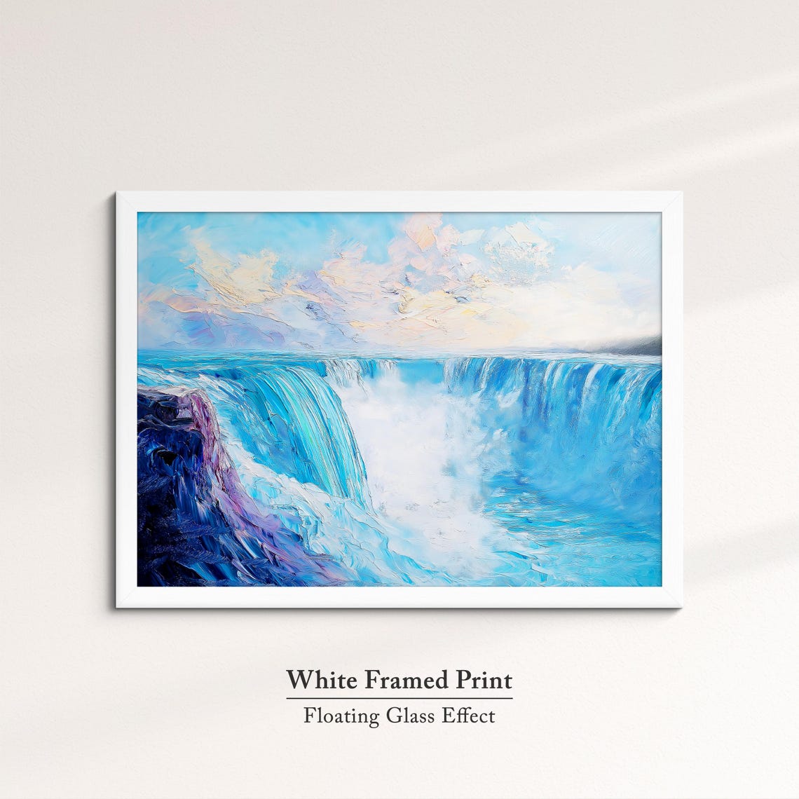 Niagara Falls Blue Waterfall Impressionist Oil Painting Travel Poster - Image 7