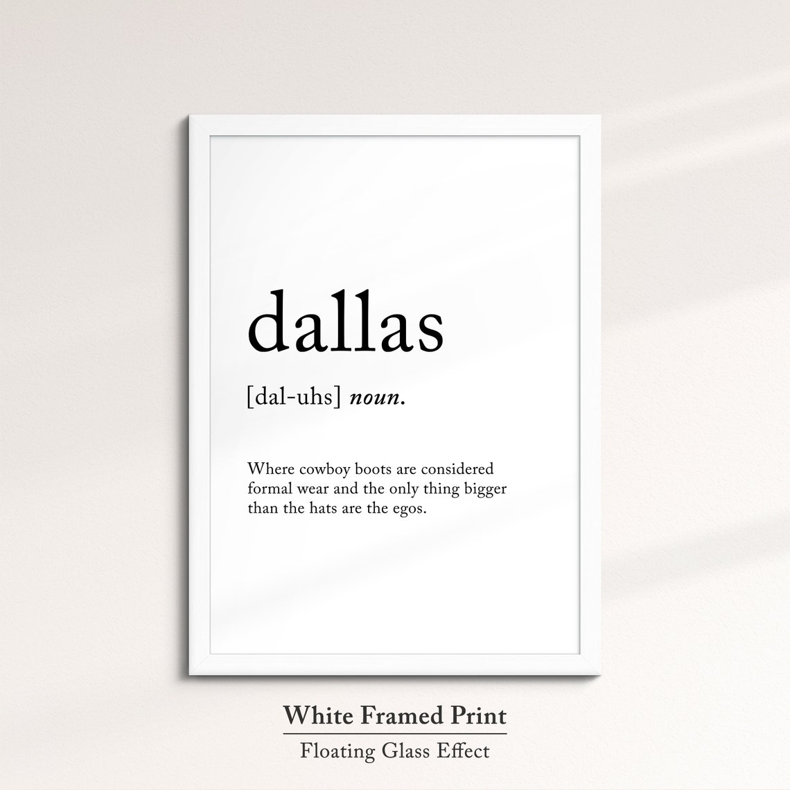 Dallas Texas Dictionary Definition Funny Cowboy Boots Quote Poster - Image 7