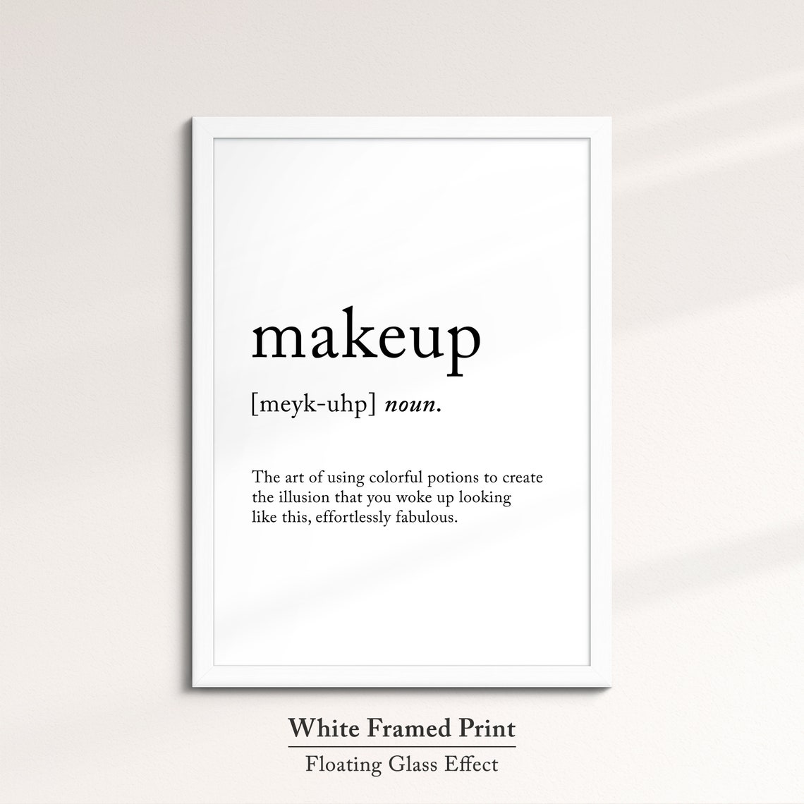 Makeup Dictionary Definition Funny Beauty Quote Minimalist Wall Poster - Image 7
