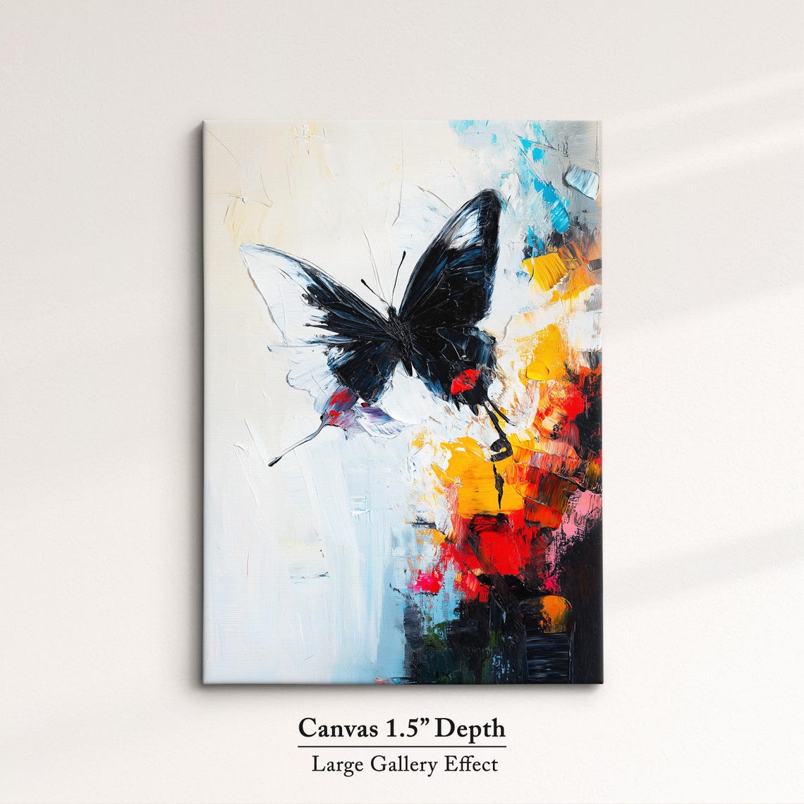 Colorful Butterfly Abstract Oil Painting Framed Print Framed Portrait Wall Art Poster Home Decor Interior Butterfly Lover Gift - Image 3