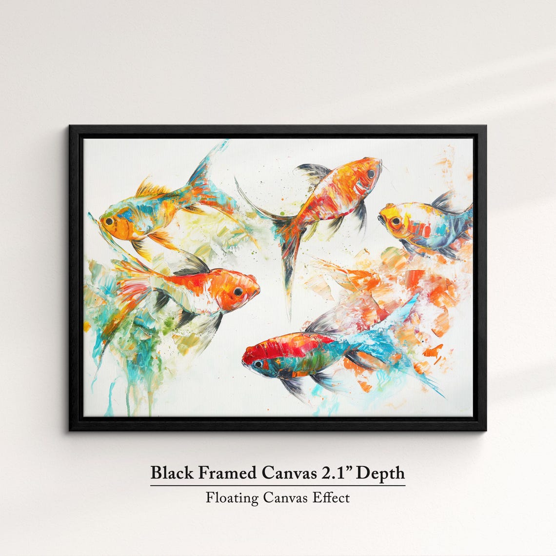 Vibrant Goldfish Orange Turquoise Watercolor Underwater Art Poster - Image 2