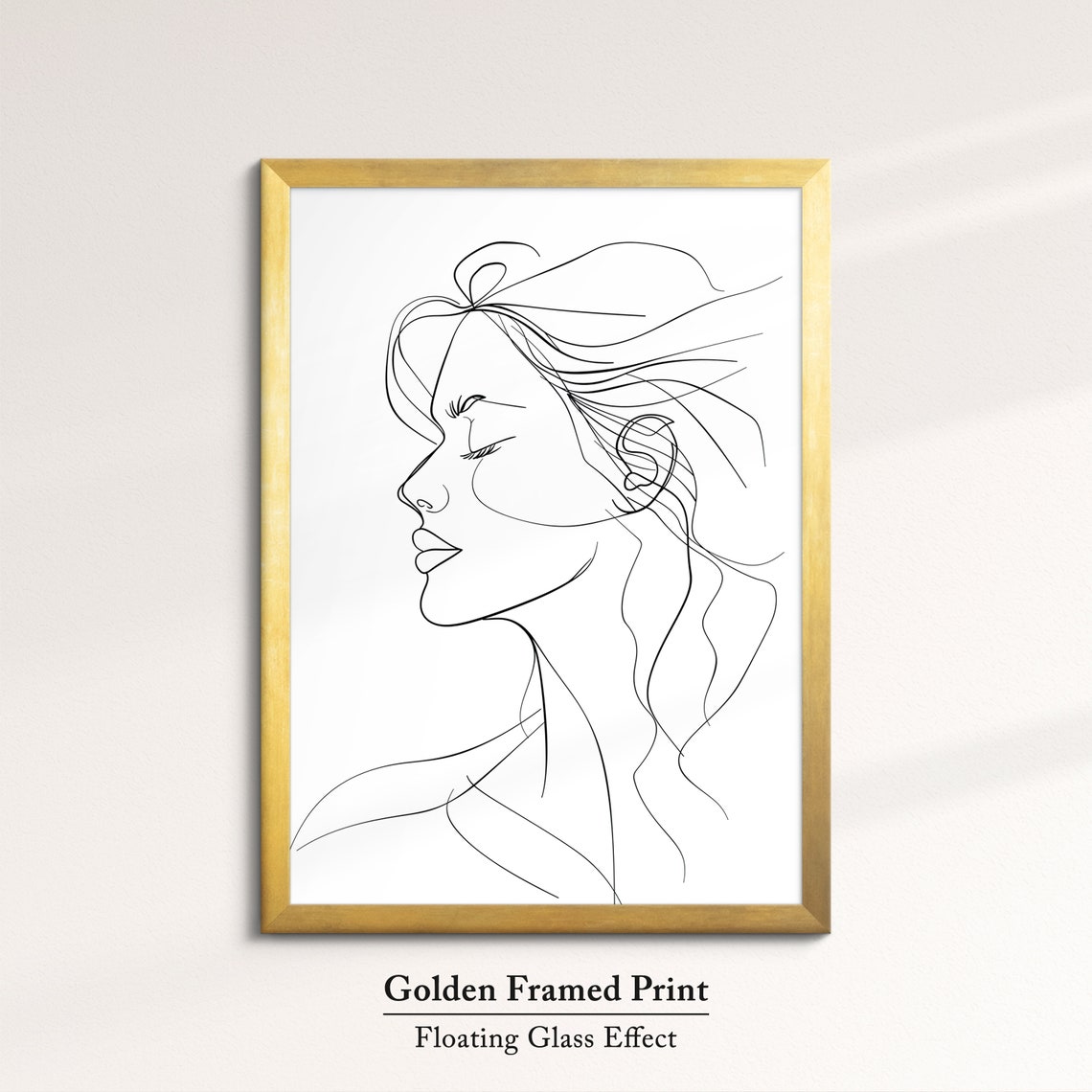 Minimalist Woman Face Line Art Elegant Black Outline Drawing Wall Art - Image 5