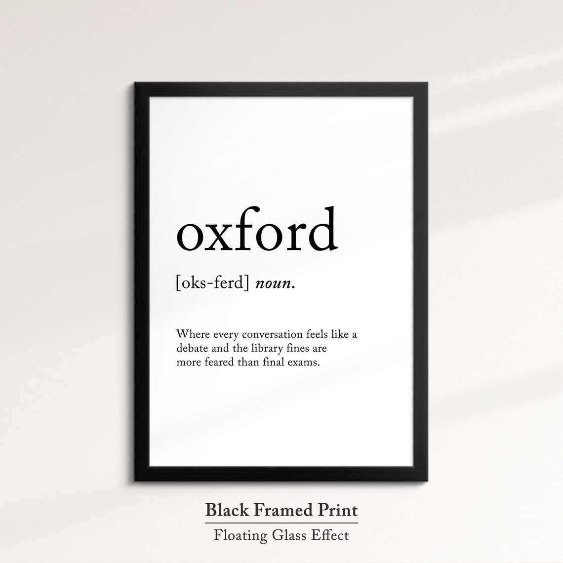 Oxford England Uk Definition Dictionary Funny Quote Minimalist Framed Print Framed Wall Art Poster Home Decor Interior Gifts - Image 8