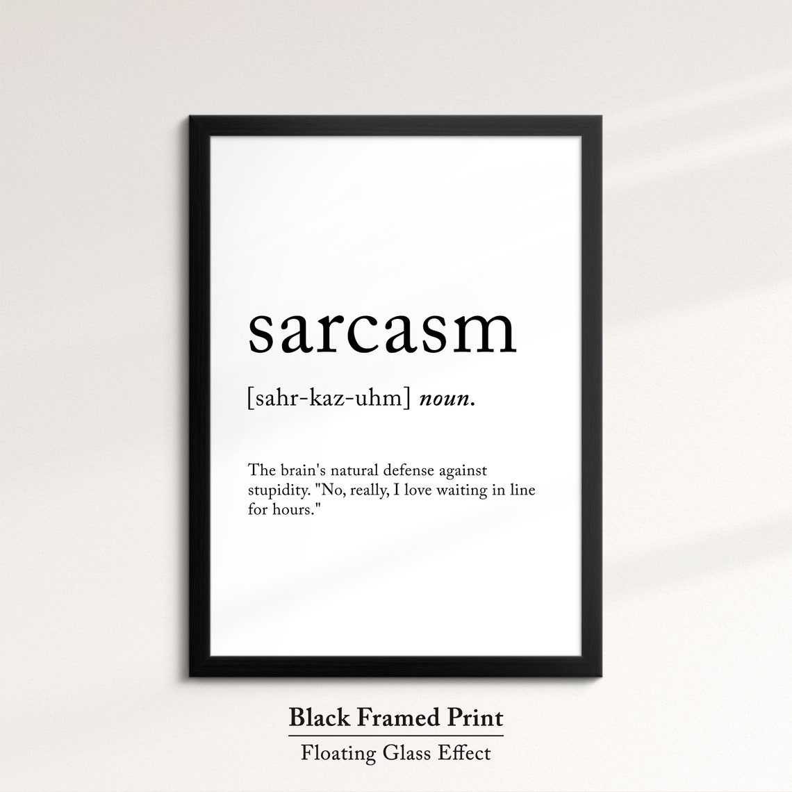 Sarcasm Funny Dictionary Definition Quote Minimalist Typography Poster - Image 5