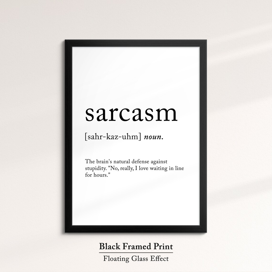 Sarcasm Minimalist Definition Quote Word Art Framed Print Framed Female Wall Art Lady Poster Feminine Home Decor Gifts For Her - Image 5