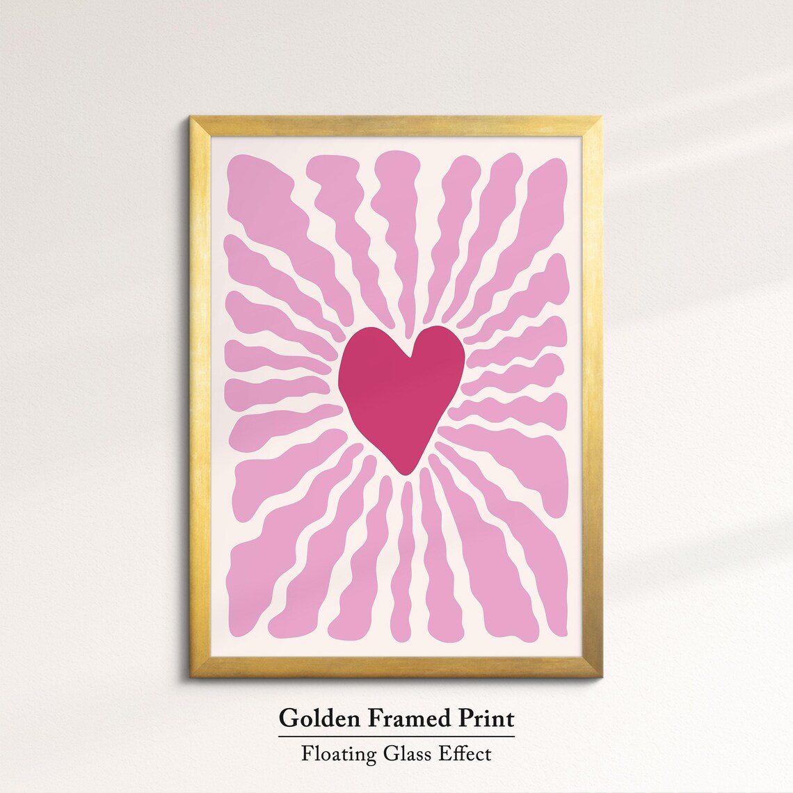 Pink Heart Abstract Organic Shapes Modern Minimalist Love Decor Wall Art Poster - Image 5