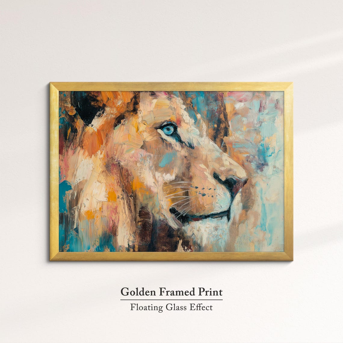 Lioness Abstract Oil Painting Side Profile Wild Cat Portrait Poster - Image 5