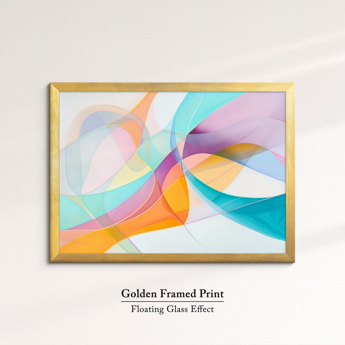 Soft Pastel Abstract Flowing Ribbons Contemporary Minimalist Wall Art - Image 5
