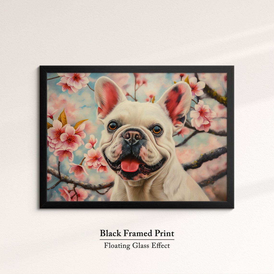 Happy White French Bulldog In Cherry Blossoms Cute Spring Dog Poster - Image 8