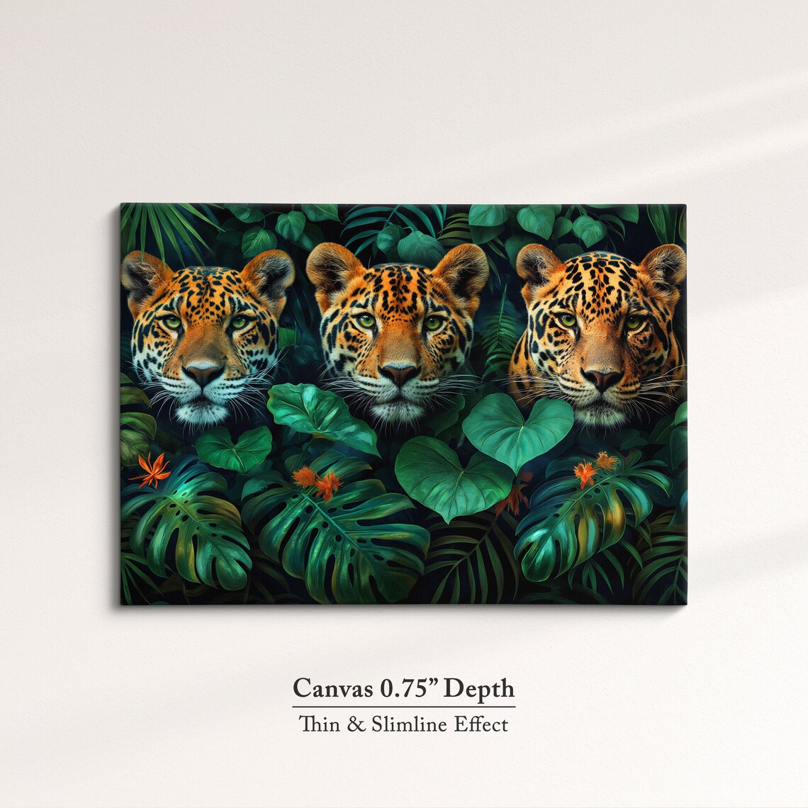 Three Jaguars In Dark Jungle Foliage Majestic Big Cat Wildlife Poster - Image 4