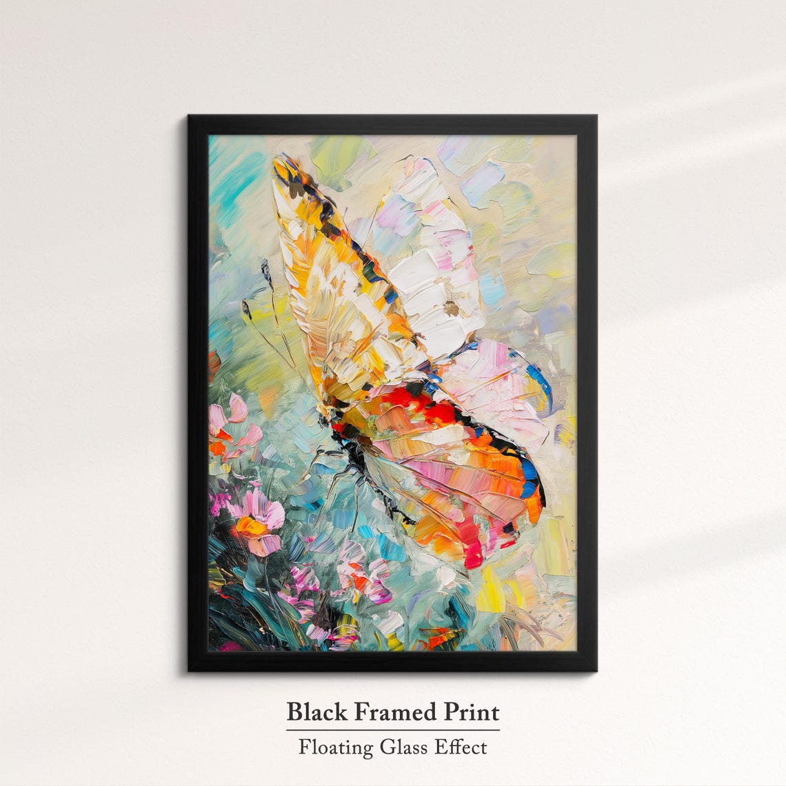 Colorful Butterfly Abstract Oil Painting Framed Print Framed Portrait Wall Art Poster Home Decor Interior Butterfly Lover Gift - Image 8