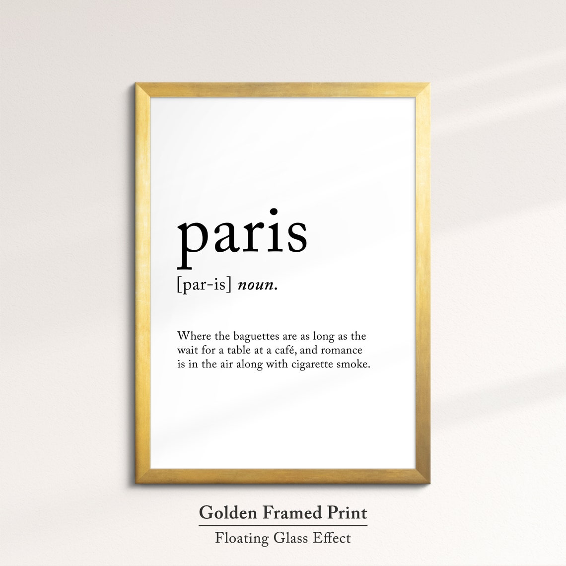 Paris France Funny Dictionary Definition Quote Minimalist Wall Poster - Image 5