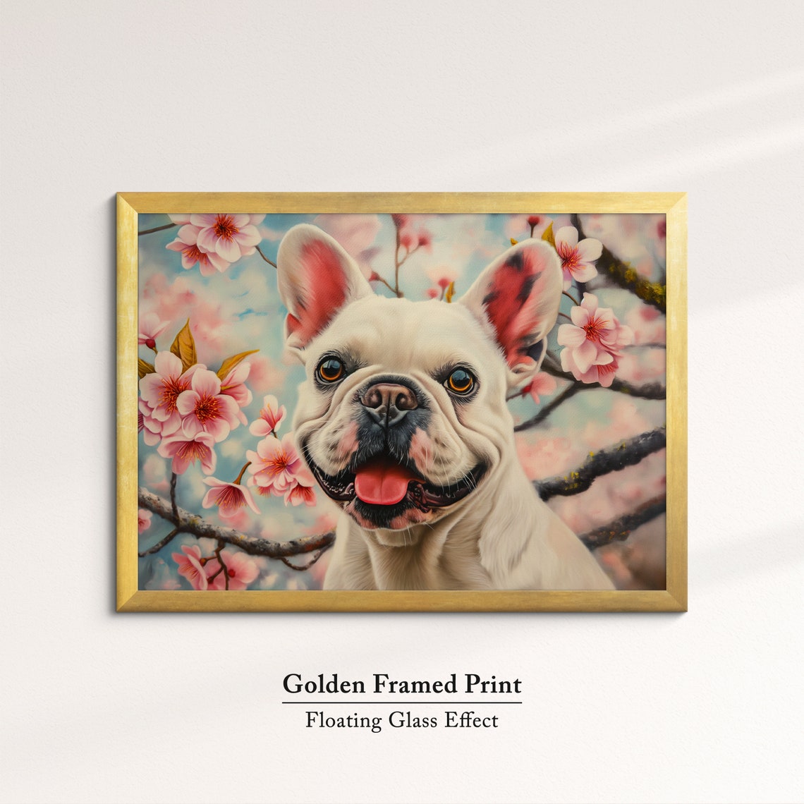 Happy White French Bulldog In Cherry Blossoms Cute Spring Dog Poster - Image 5