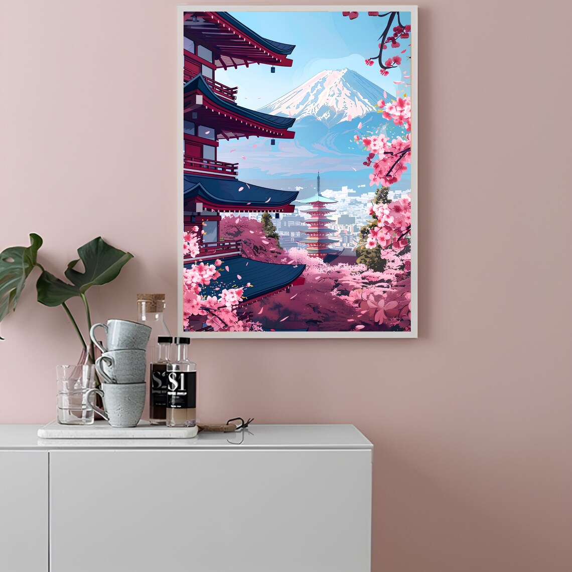 Mount Fuji Japan Travel Poster, Kitchen Wall Art - Image 3