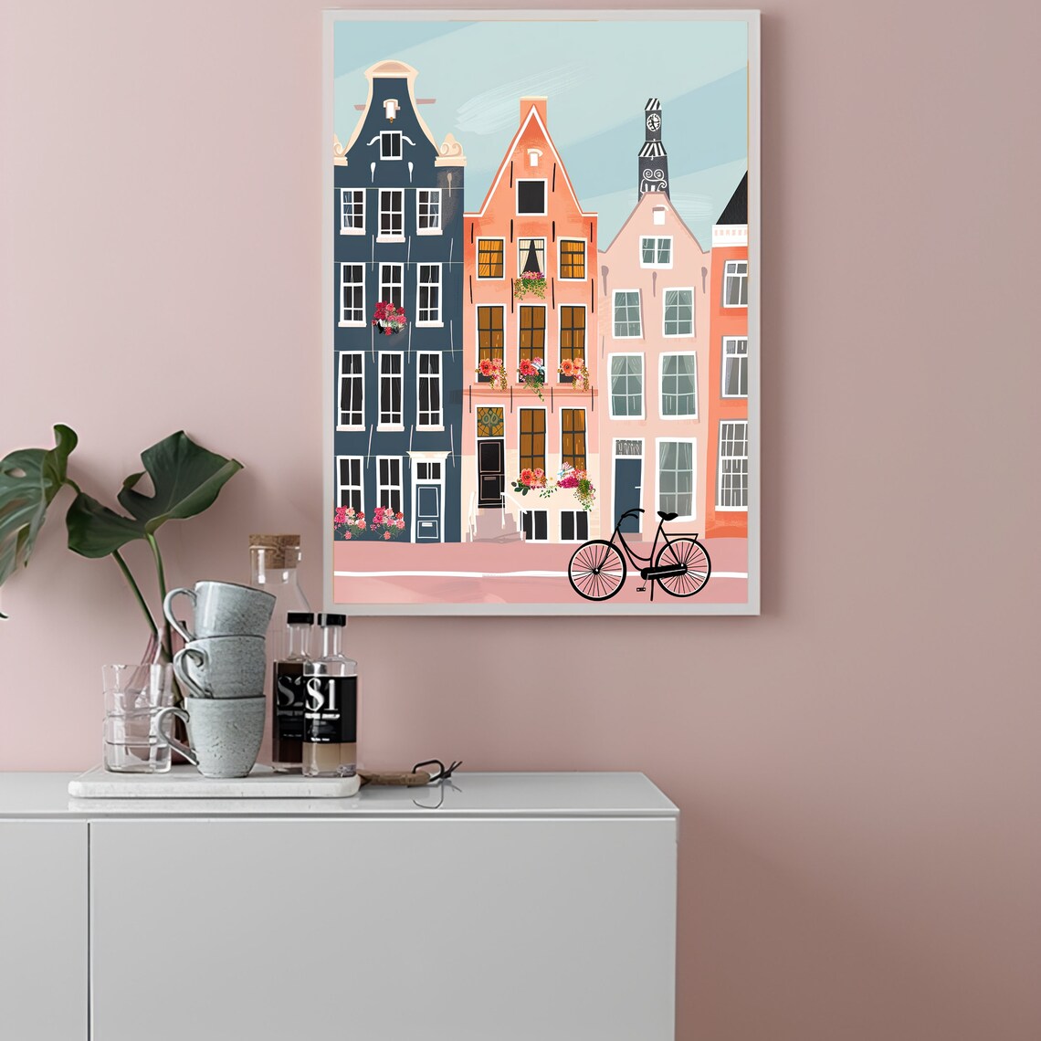 Amsterdam Illustration Travel Poster for Nursery Decor - Image 3