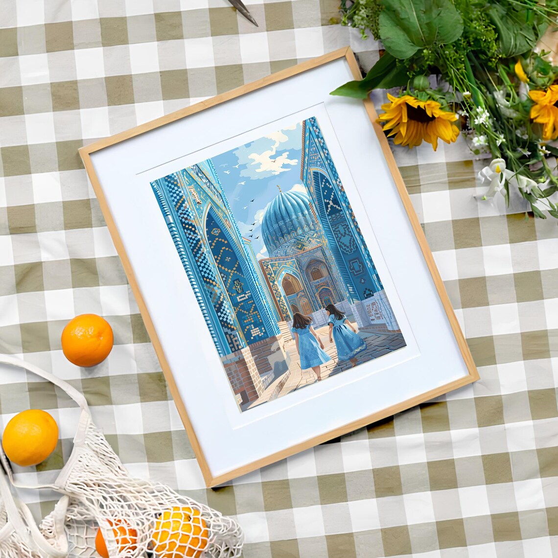 Iran Travel Poster, Tehran Mosque Illustration - Image 3