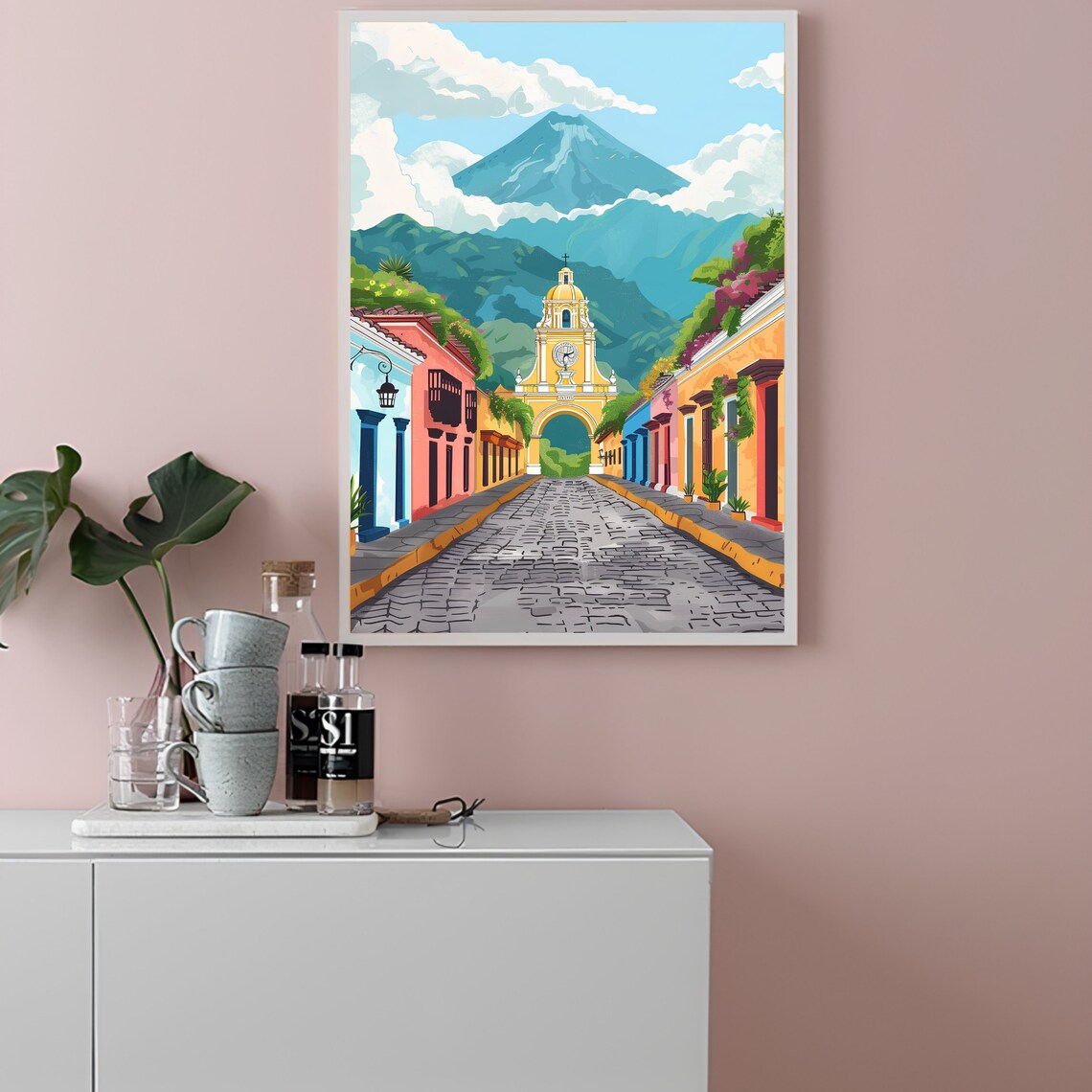 Guatemala Travel Poster, Floral Nostalgia Print - Image 3