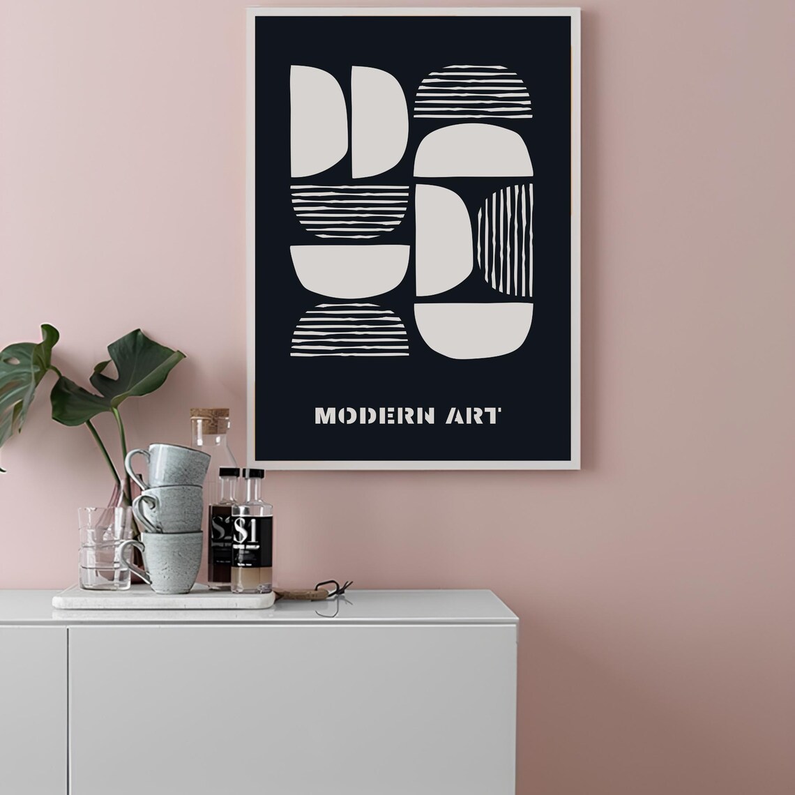 Black Bauhaus Print, Modern Abstract Poster - Image 2
