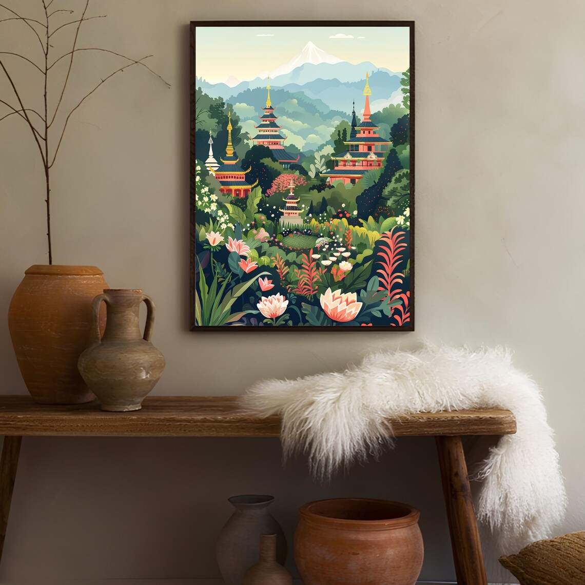 Chiang Mai Illustration, Thailand Travel Poster - Image 2