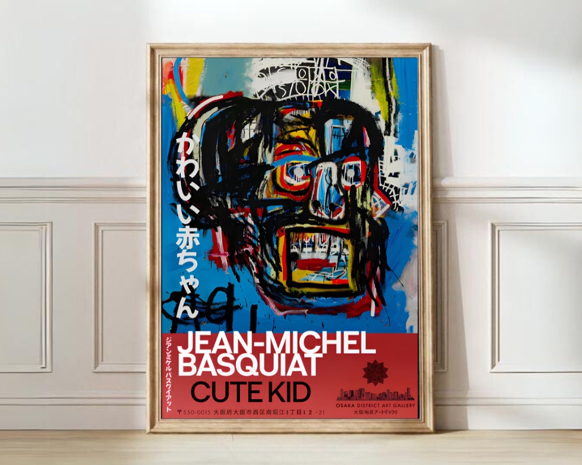 Jean-Michel Basquiat Cute Kid Blue Head Expressionist Poster