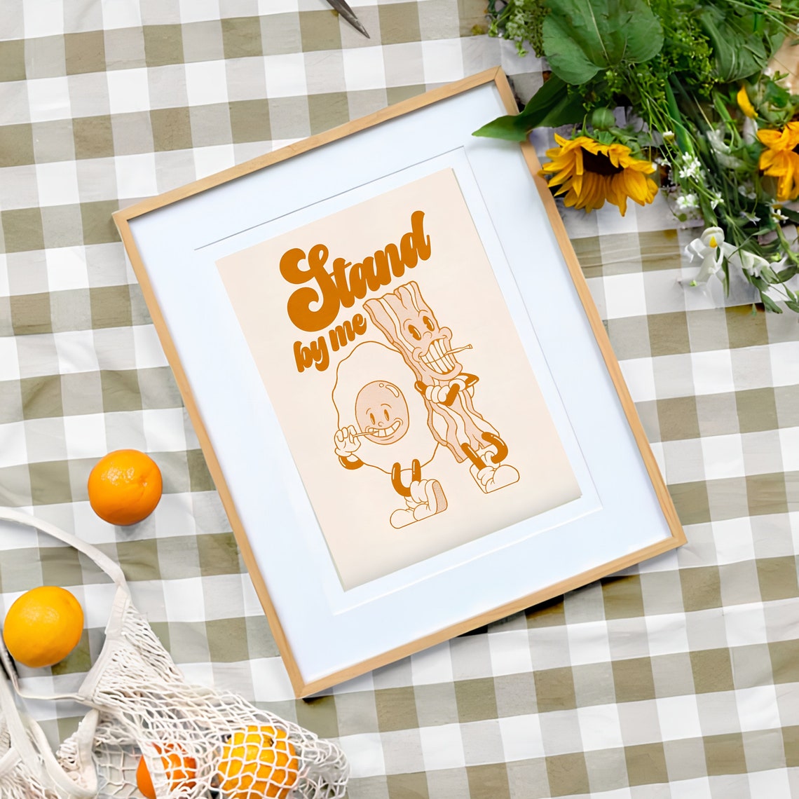 Stand By Me Retro Egg And Bacon Breakfast Buddies Art Poster - Image 3