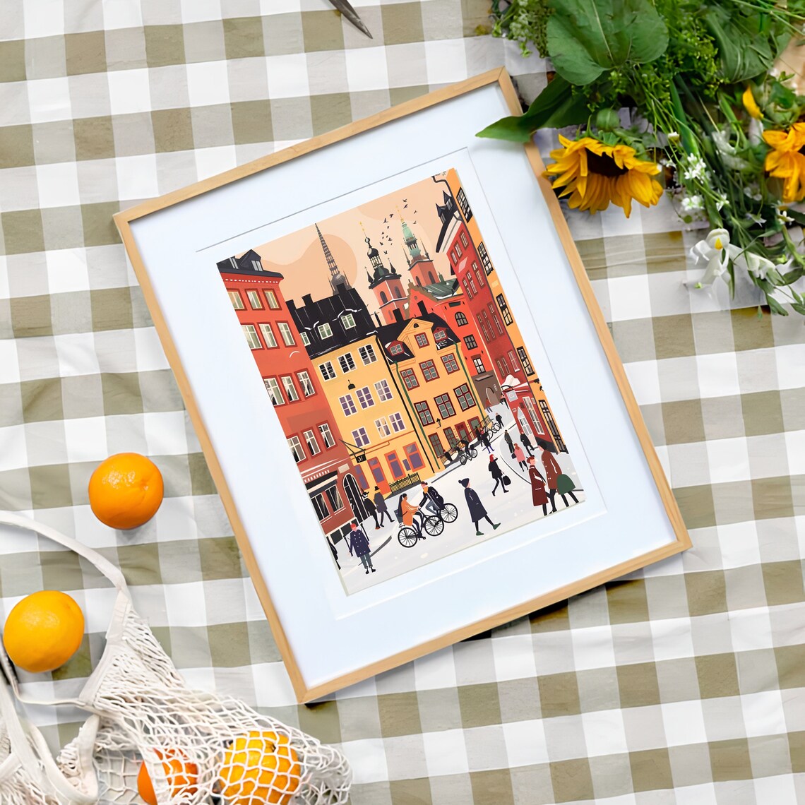 Stockholm Illustration, Sweden Travel Poster Print - Image 3
