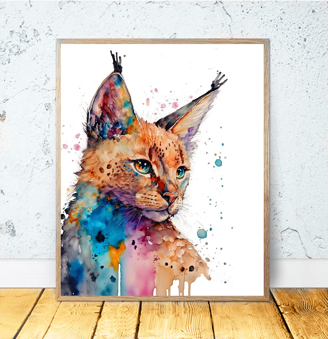 Lynx Watercolor Art Print, Wildlife Nursery Decor