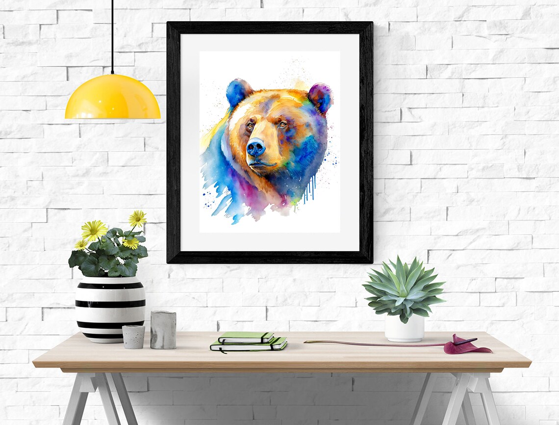 Watercolor Bear Art Print, Wildlife Animal Decor - Image 2