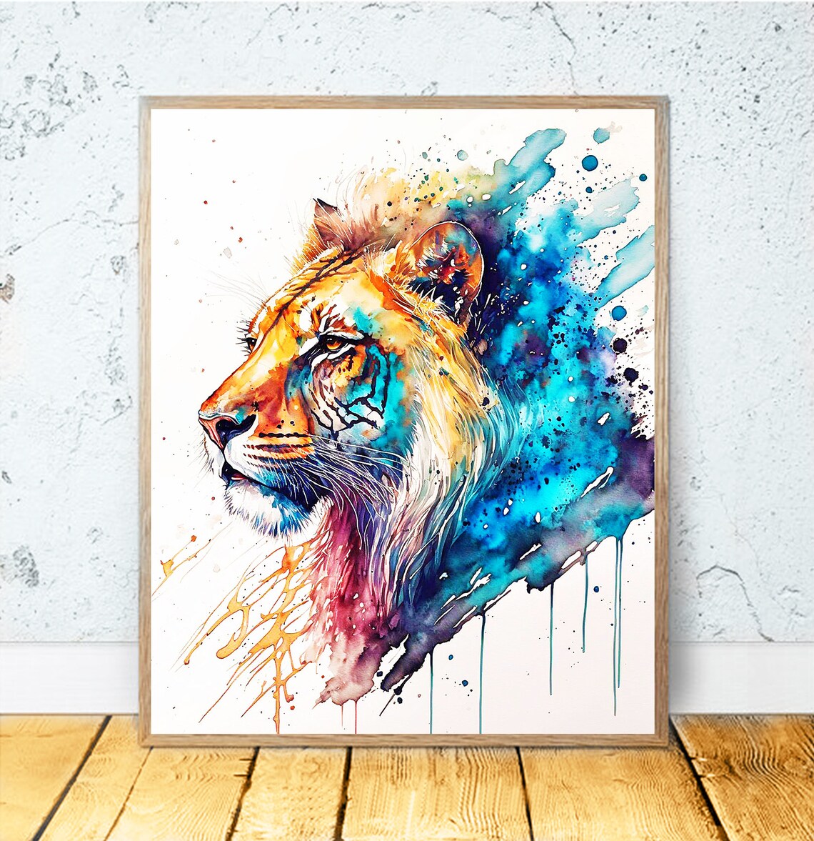 Watercolor Tiger Art Print, Nursery Wall Decor