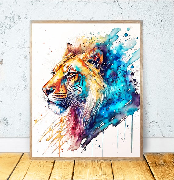 Watercolor Tiger Art Print, Nursery Wall Decor
