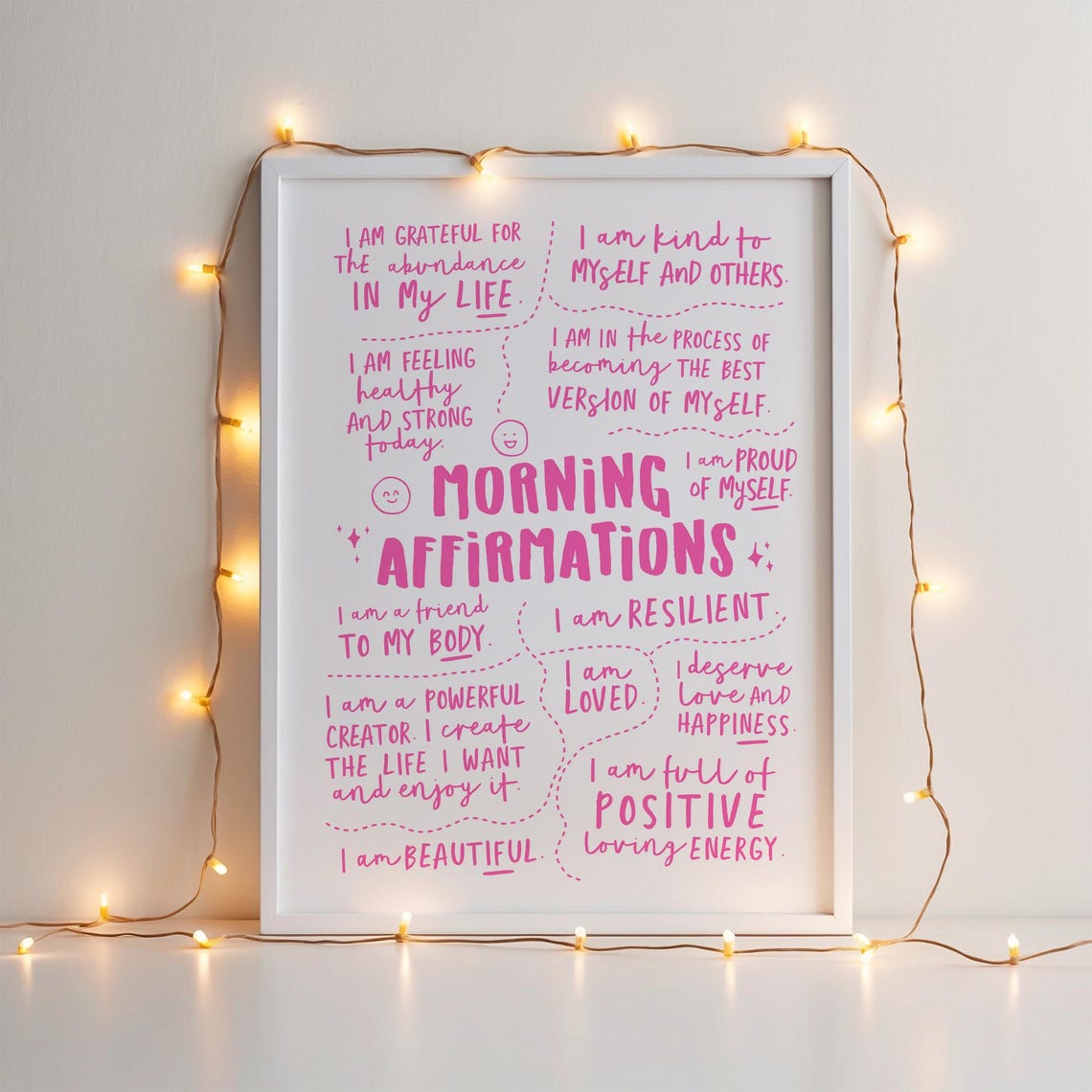 I Am Morning Affirmations Positive Affirmations For Women Teen Girl Room Decor Powerful Daily Affirmation Teenage Girls Bedroom Poster - Image 2