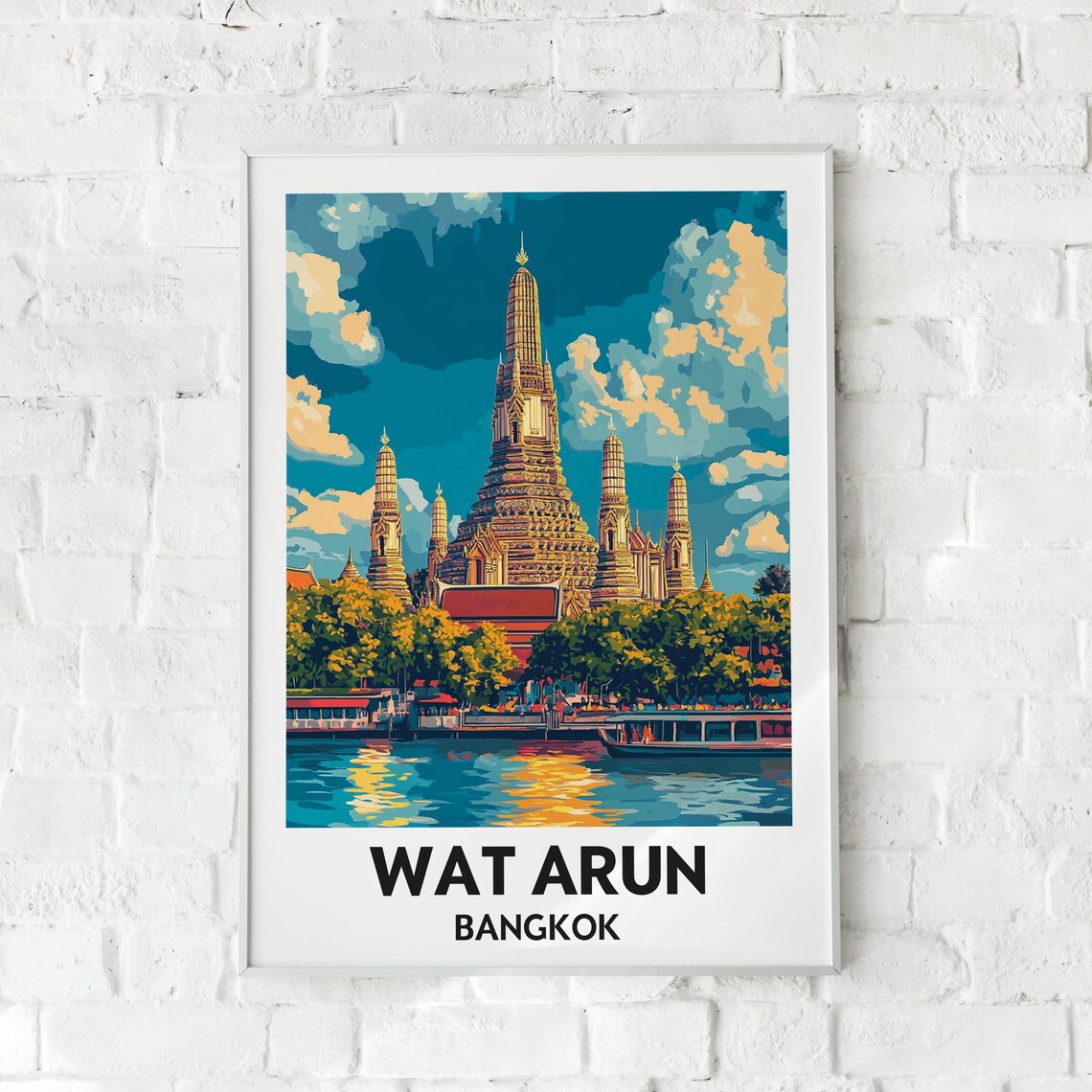 Wat Arun Temple Bangkok, Thailand Travel Poster - Image 6