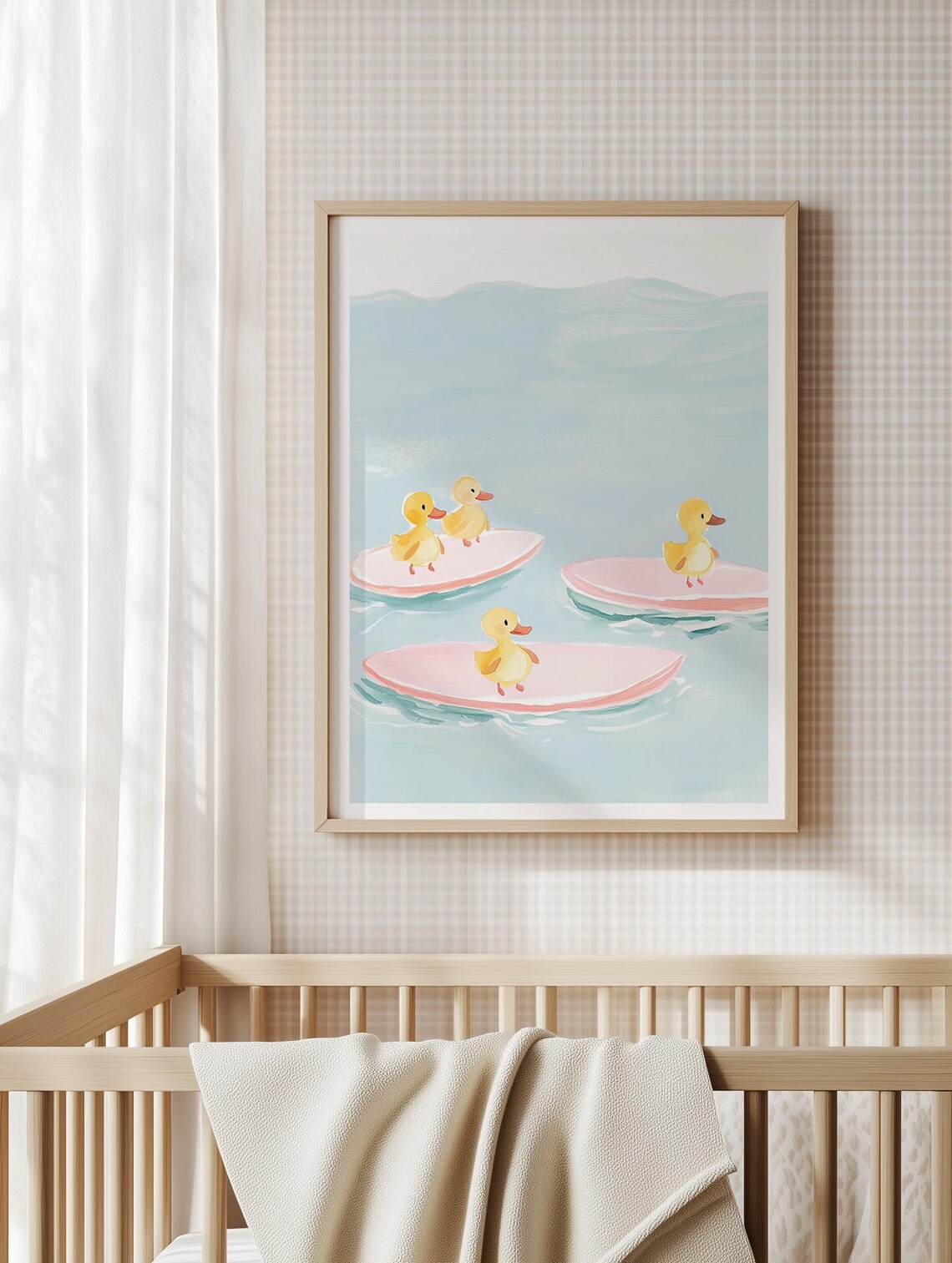 Duckling Nursery Vintage Duck Poster, Cute Baby Room - Image 4